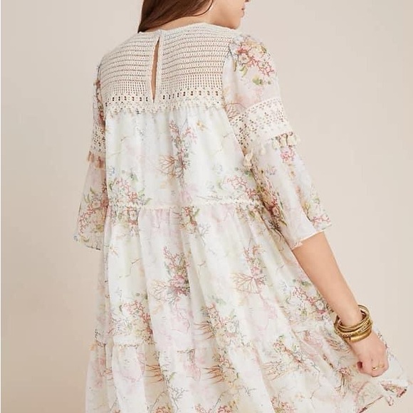 Anthropologie Mynah Christianne Embroidered Lace Tunic Dress size SP - Picture 3 of 11